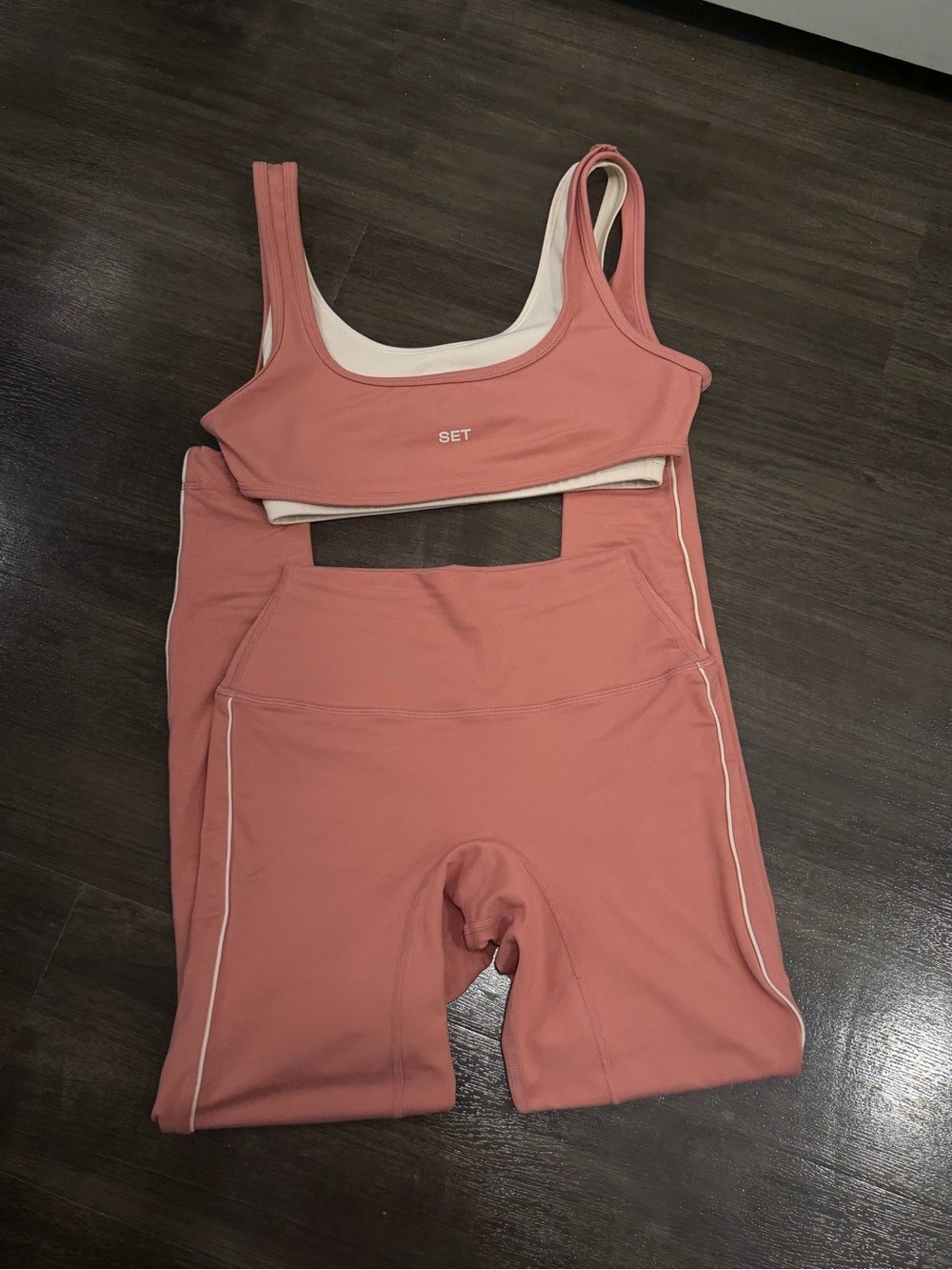 SET Active PARKE collab Dusty Rose Crop Top & High-Waist Leggings Set